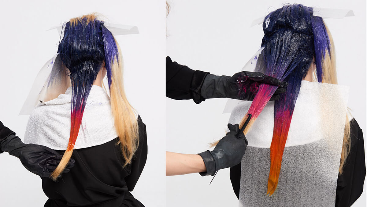 Color Intensity hair color technique melting sunset step 6