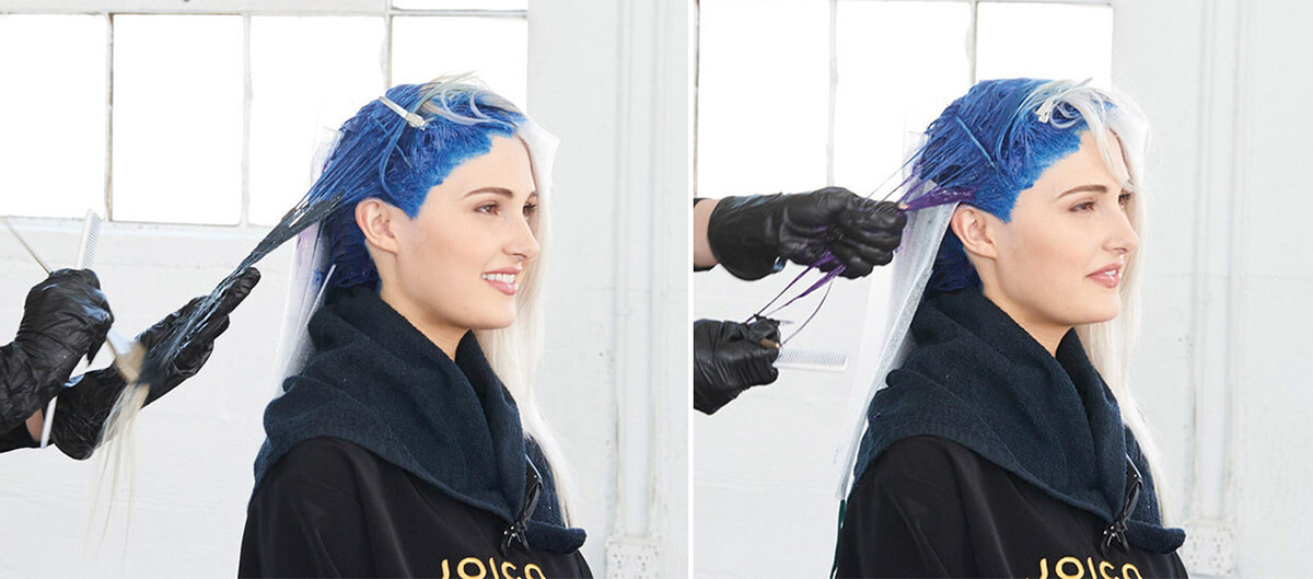 Color intensity Northern lights hair color technique step 9