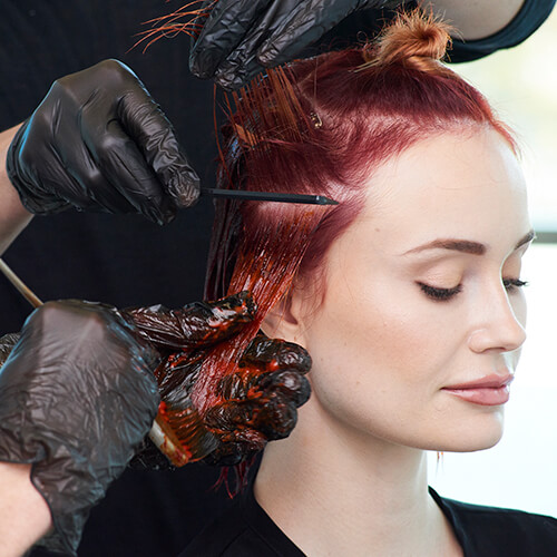 Fire Red Quick Melt Hair Color Technique Step 17