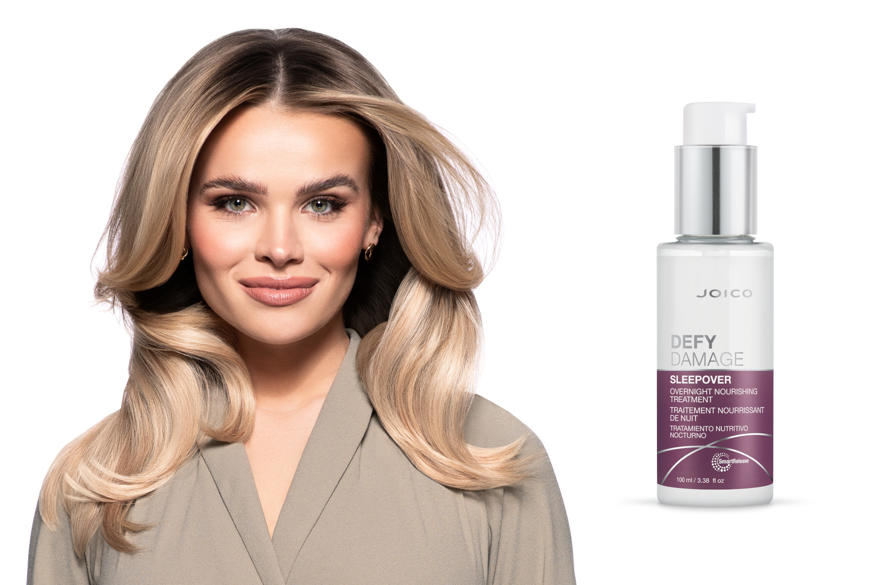 defy damage sleepover treatment with model